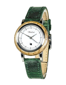 Grapevine Women's Watch with Dark Green Leather Band
