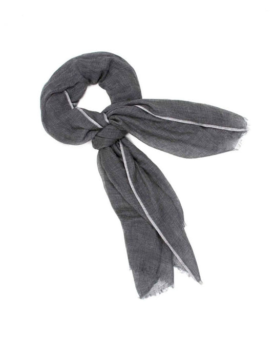 Featherweight cashmere scarf with border