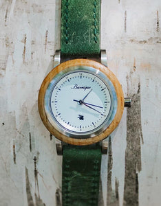 Grapevine Women's Watch with Dark Green Leather Band