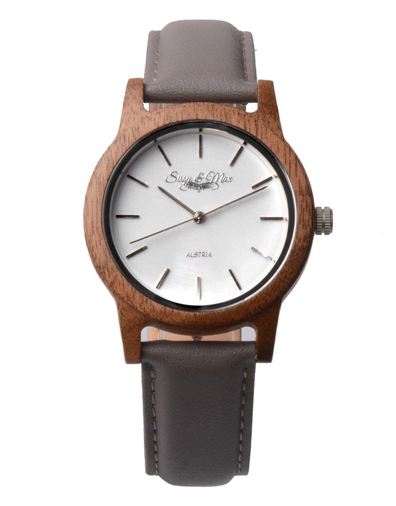Men's Max Watch with Grey Leather Band